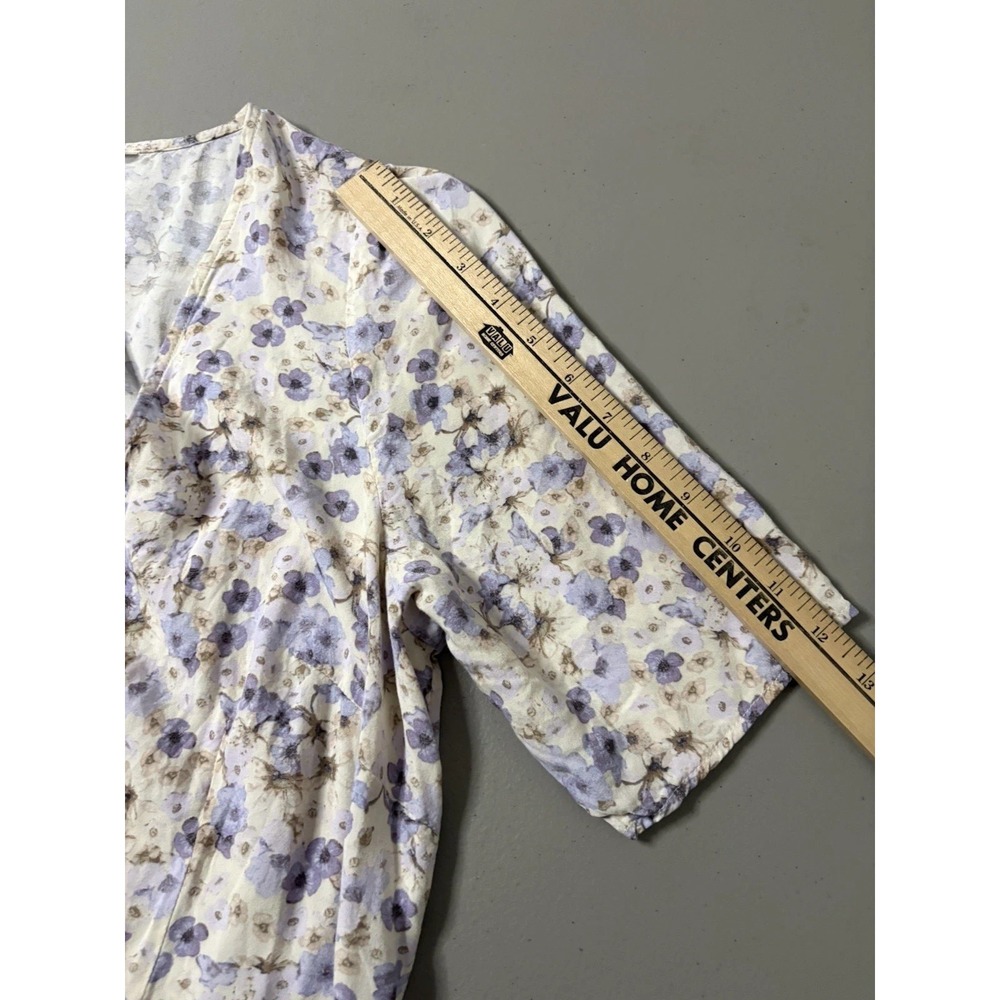 H&M Cottagecore Floral Dress Size Large Lavender Pastel Buttons Flowy Romantic - Picture 6 of 8